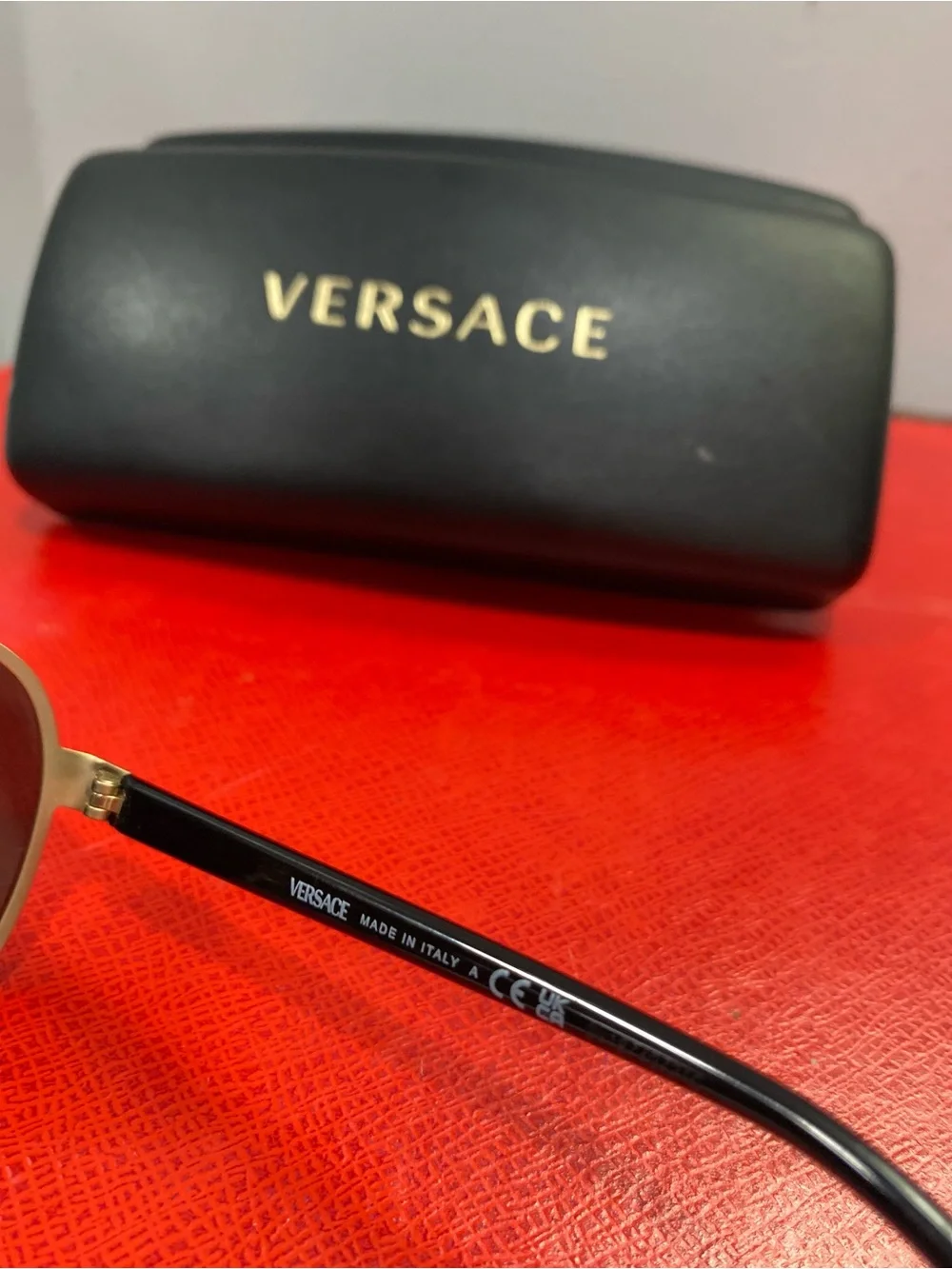 Versace 2140 1002/87 135 3N Black/Gold Aviator Sunglasses w OG Case